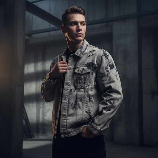 Veste en Jean Délavée